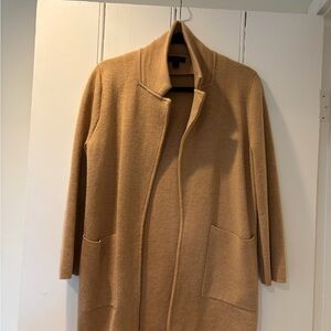 J. Crew Camel Open-Front Coatigan